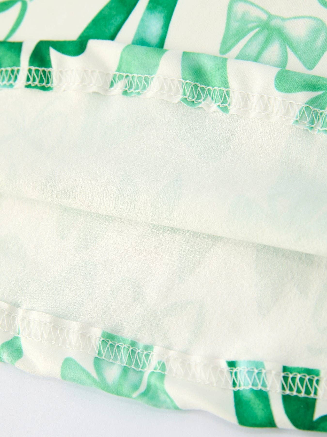 St. Patrick's Day Bow Print Short Sleeves Girls Dress