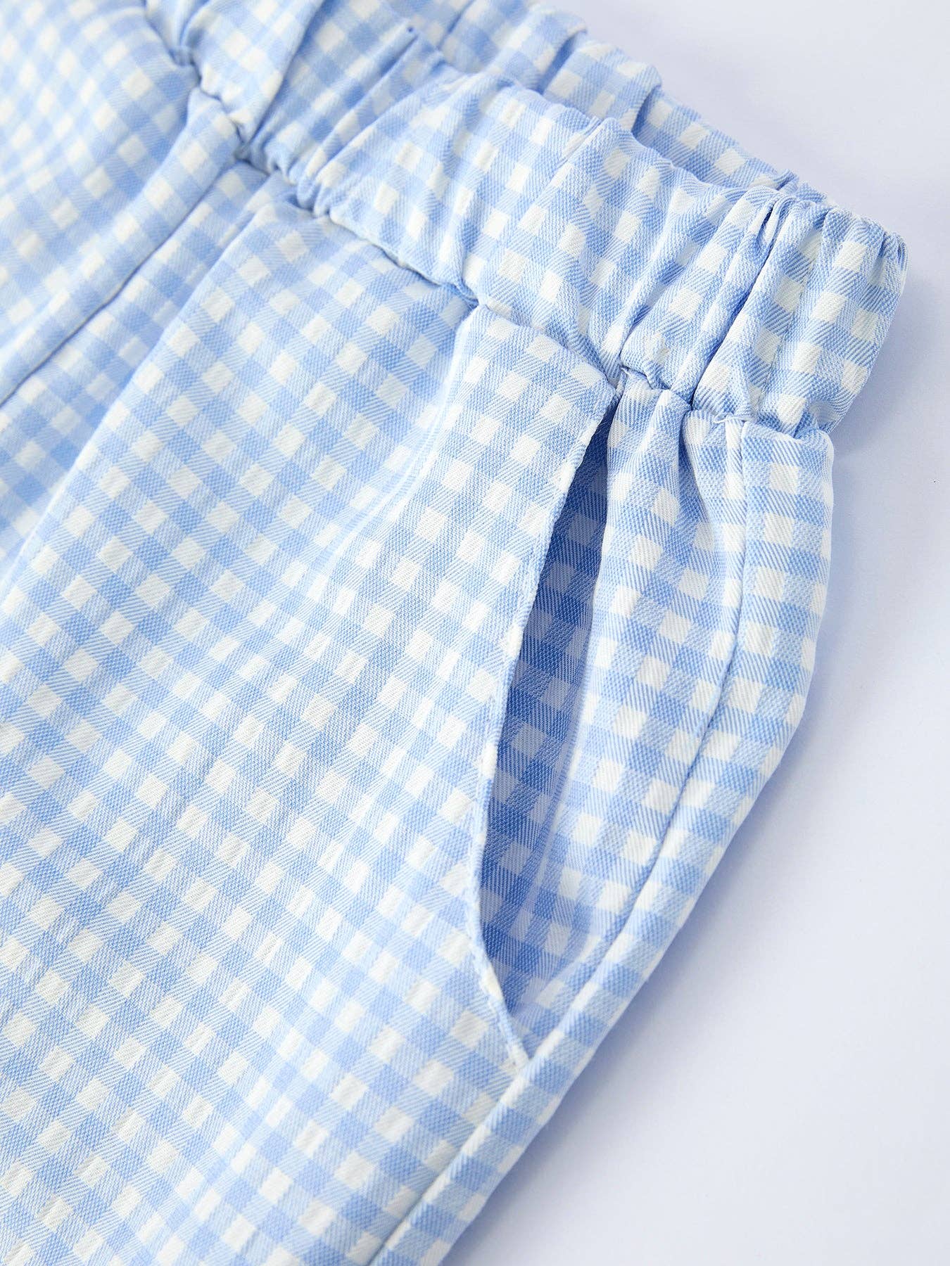 Toddler Boys Summer Crocodile Embroidered Plaid Shorts Set