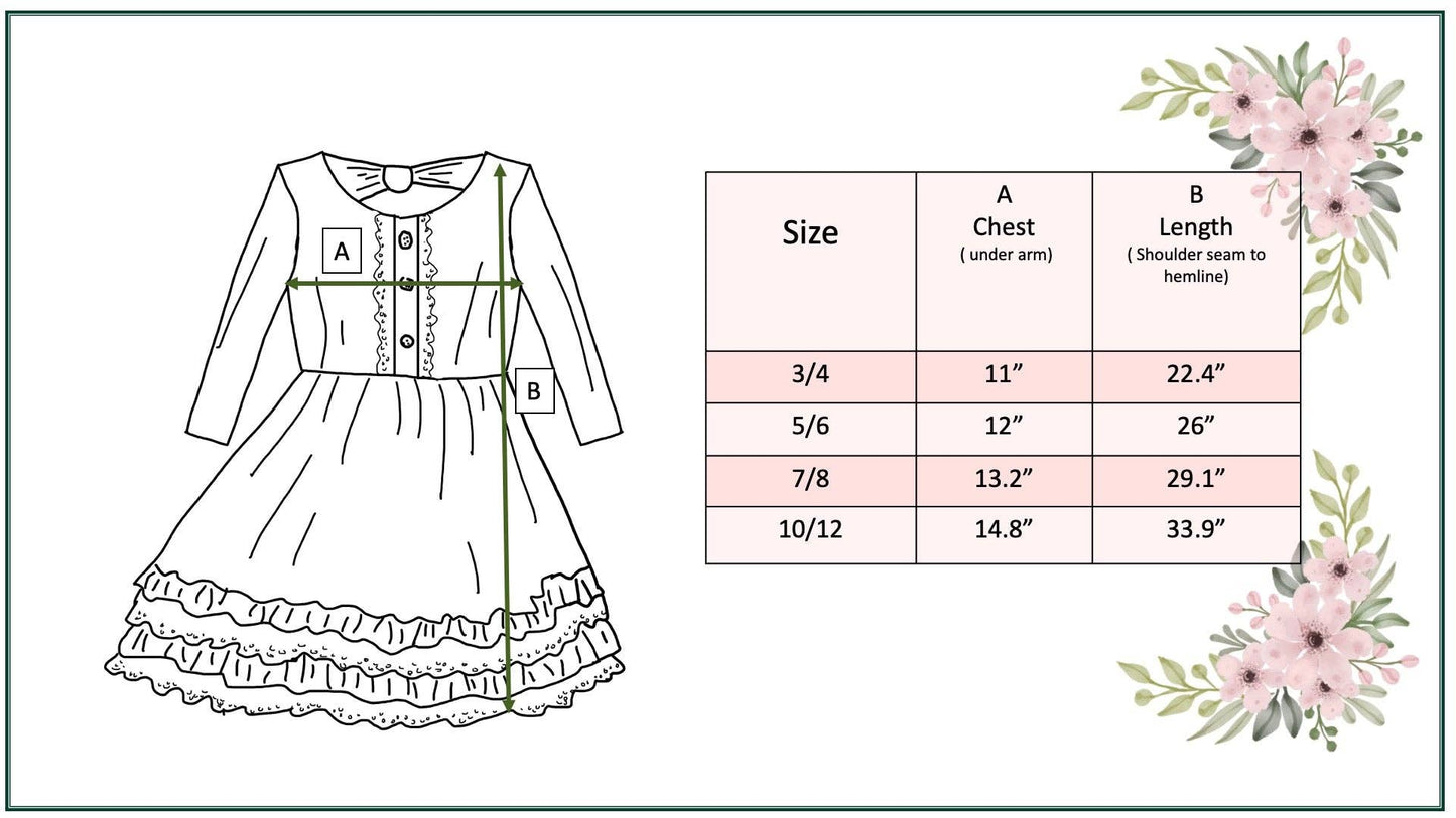 Girls Holiday Christmas Plaid Lace Ruffle Bow Back Dress