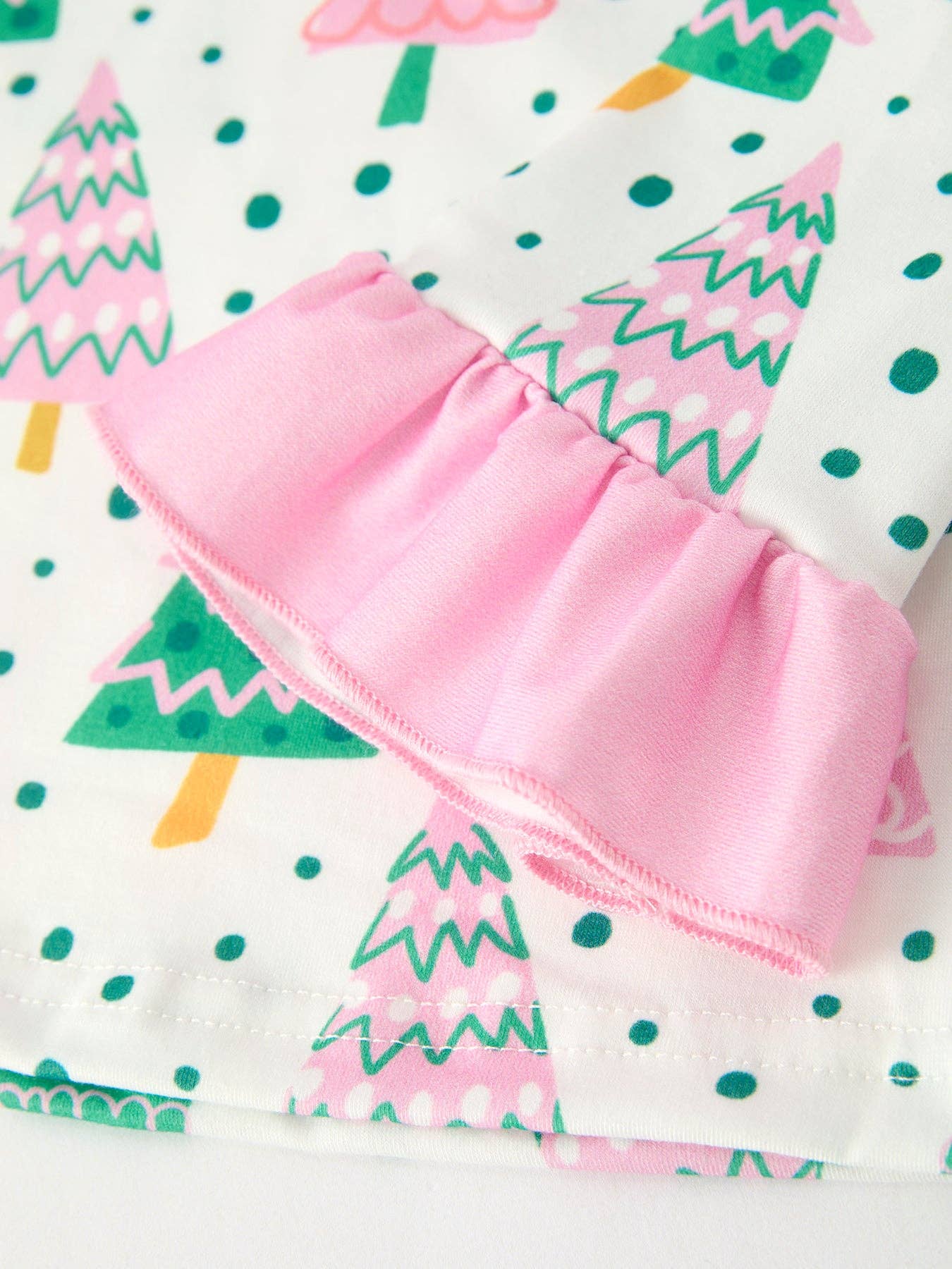 Christmas Tree Ruffles Girls Pajamas