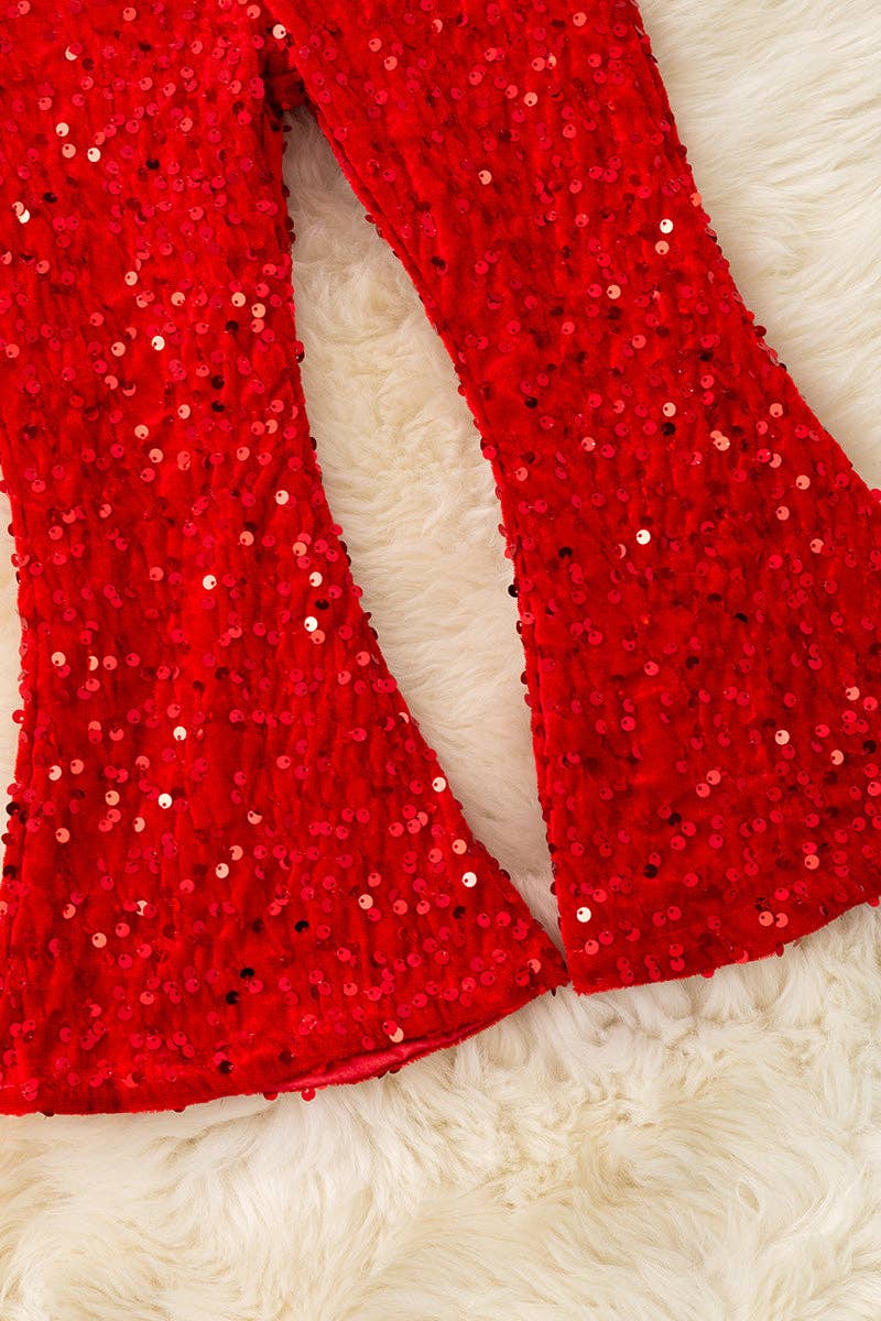 Red sequins bells with stretchy waistband. PNG50113007 AMY