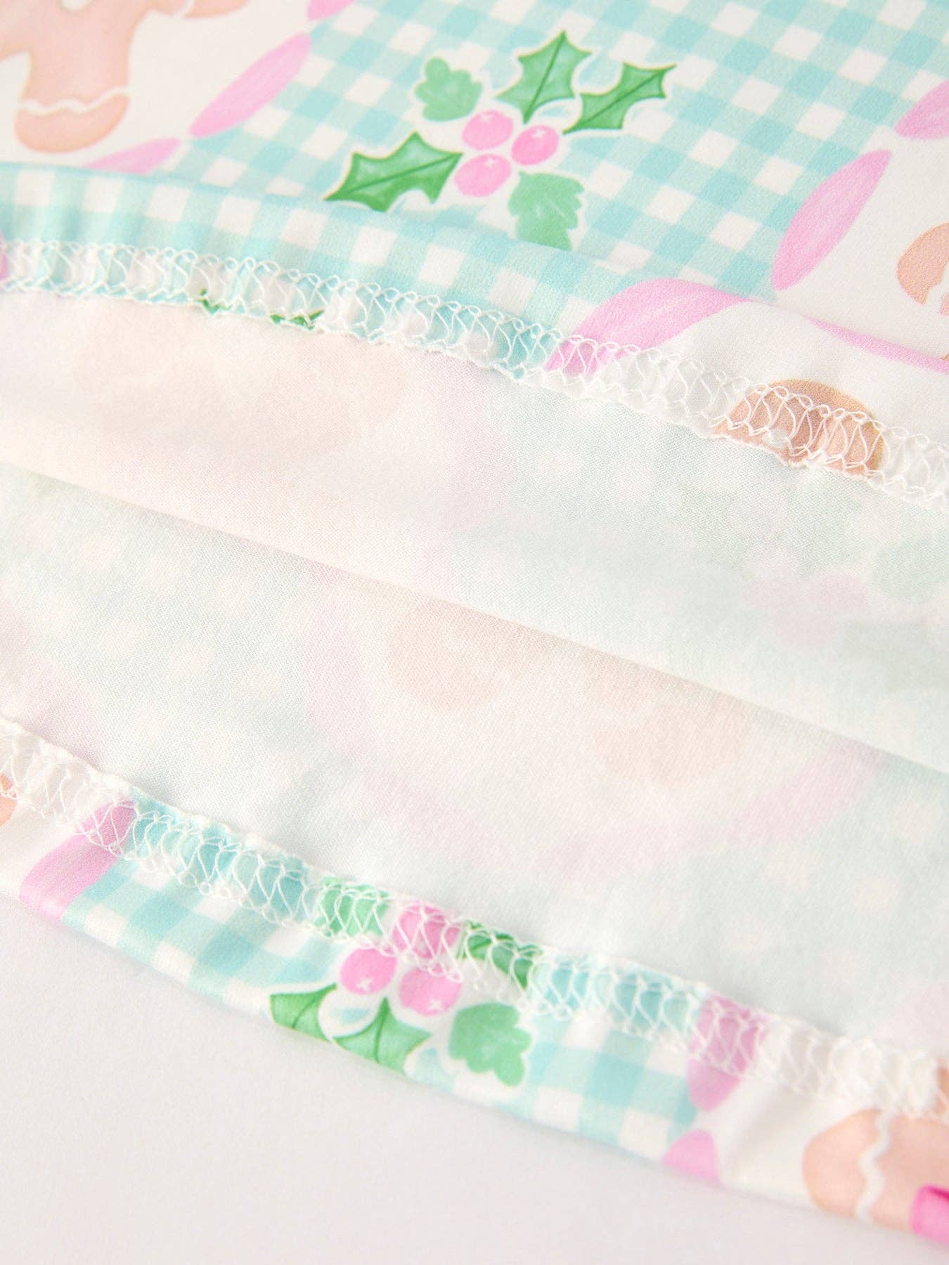 Christmas Gingerbread Man Print Plaid Girls Dress