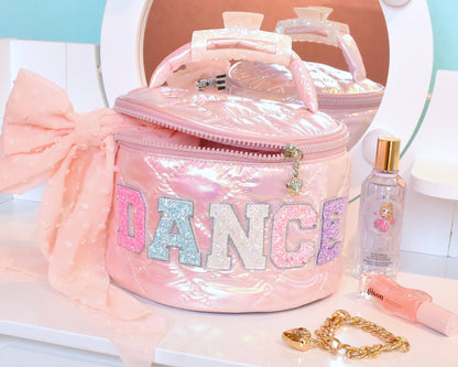 'DANCE' Metallic Round Quilted Glam Bag