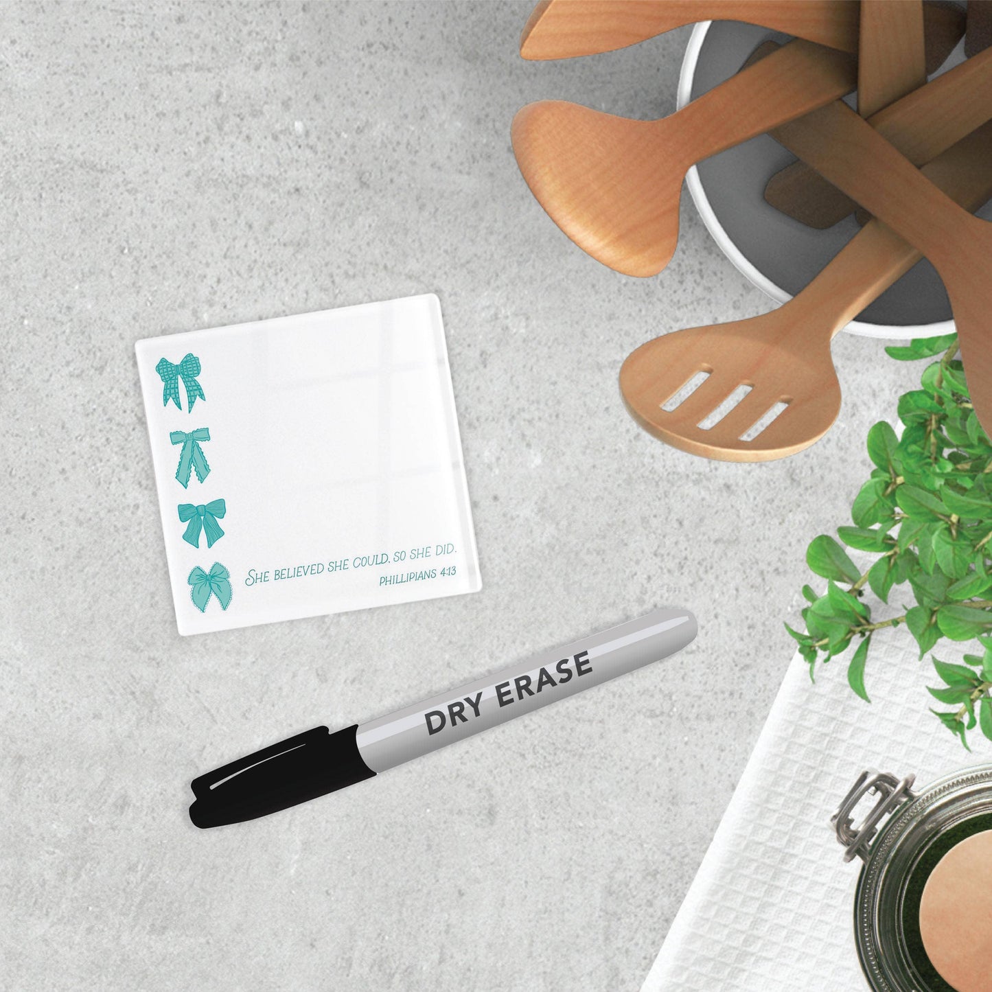 Stocking Stuffers,Blue Bows She Believed She Could Dry Erase