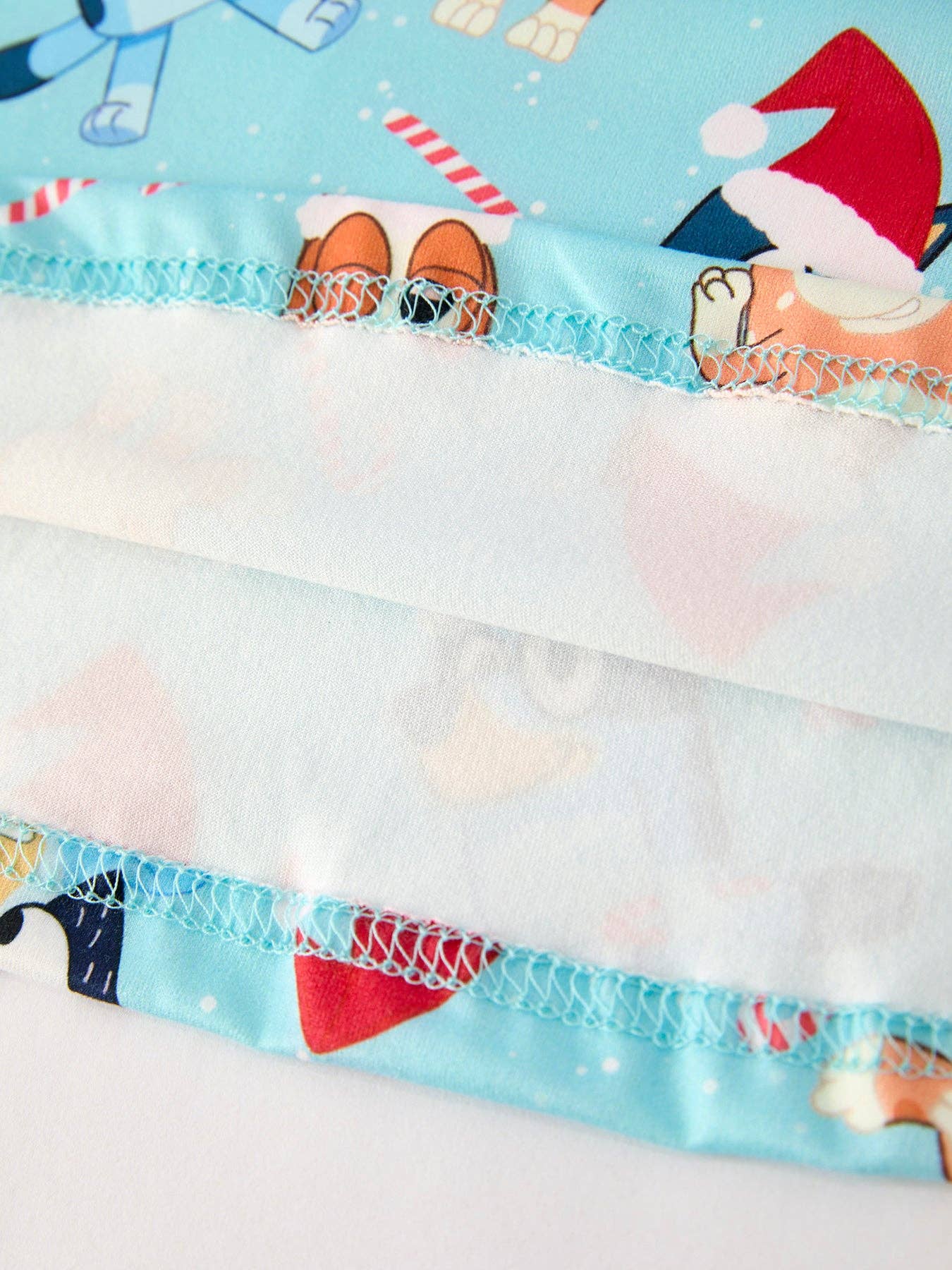 Winter Christmas Character Print Blue Girls Long Sleeve Dress