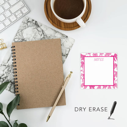 Dry Erase Glass Sign, Bows, Gifts for Girls, Bows, Desk Note