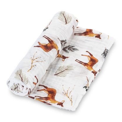 Oh Deer Baby Muslin Swaddle Blanket