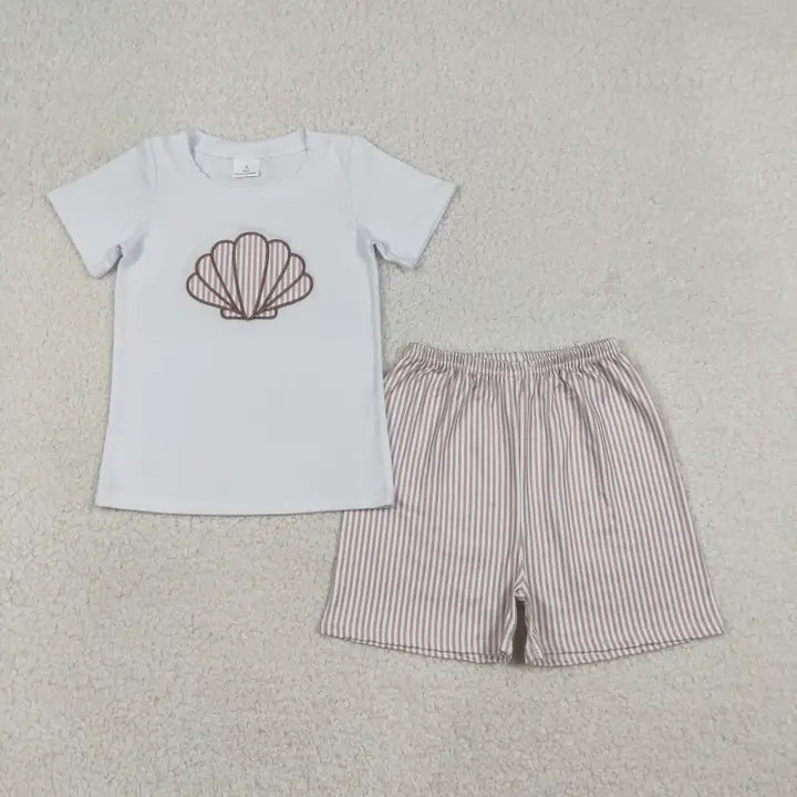 Appliqué Seashell Boys Set