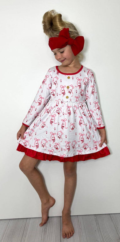 Ribbon Santa Girls Dress