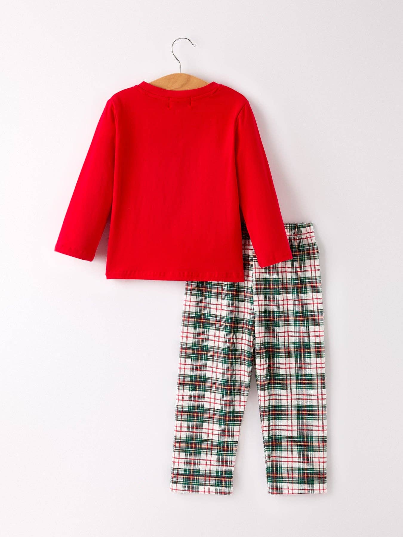 Christmas Plaid Smocking Embroidered Boys Set