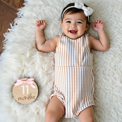 Bow Monthly Milestone Photo Props, Double-Sided