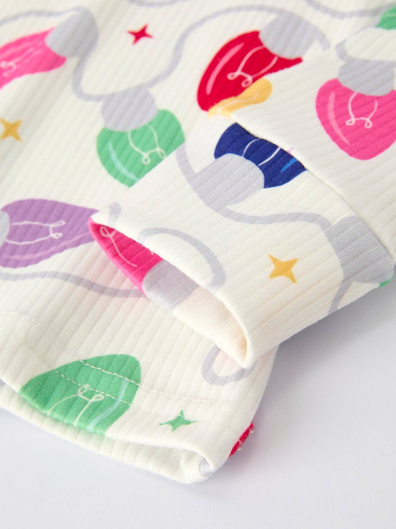 Christmas Girls  Colorful Light Bulb Baby Pajama Set: Fun and Cozy