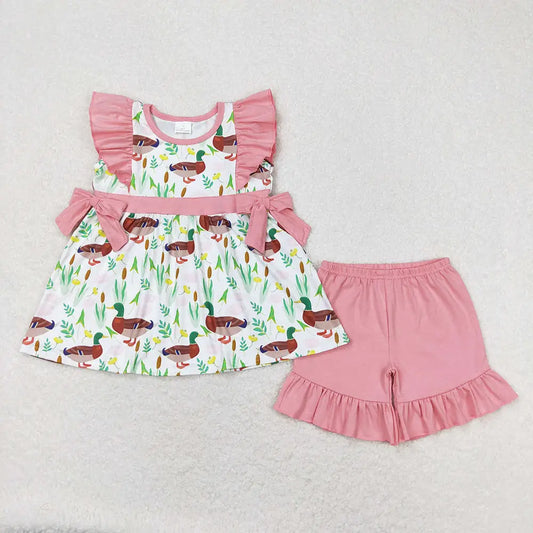 Girls Pink Duck Set