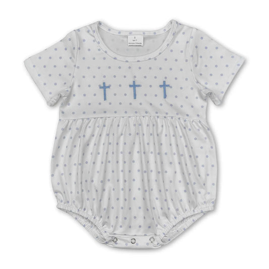Embroidered Cross Boys Bubble