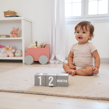 Wooden Milestone Age Blocks Photo Prop