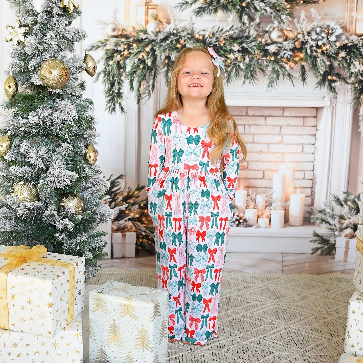 Belle Bows WIDE LEG ROMPER Xmas Bamboo Toddler Kid Clothing