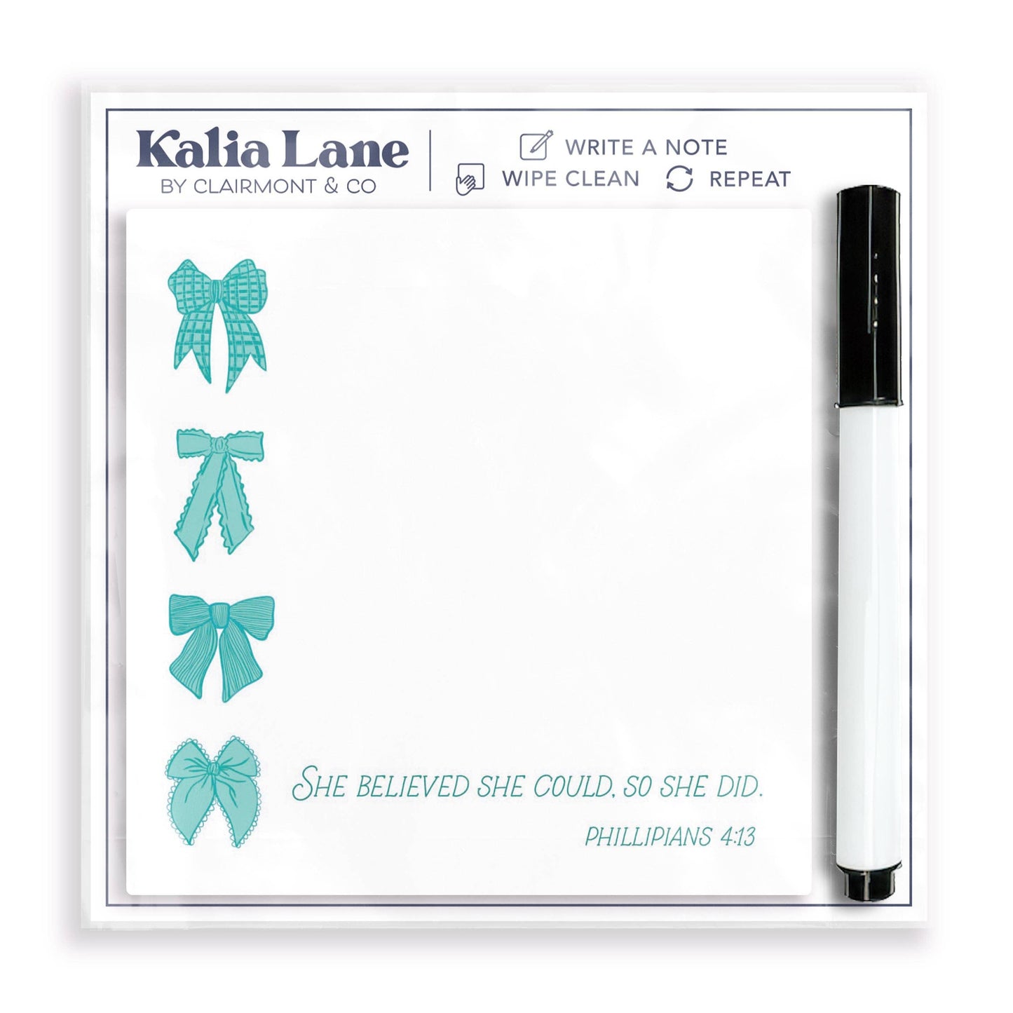 Stocking Stuffers,Blue Bows She Believed She Could Dry Erase
