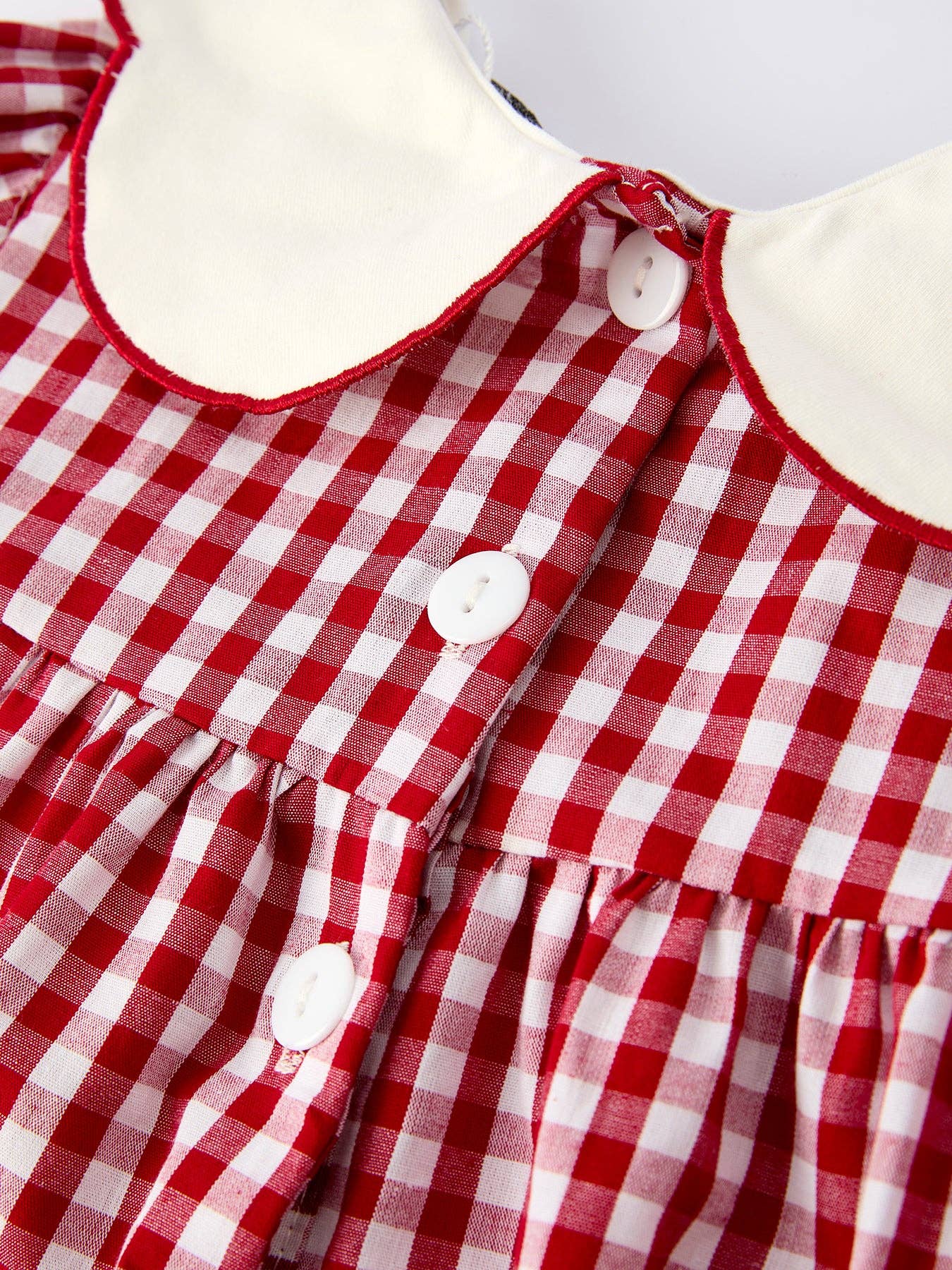 Christmas Embroidered Christmas Tree Plaid Girls Dress