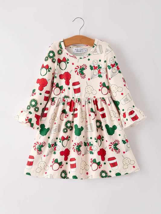 Merry Christmas Dress – Featuring Candy, Coffee, and Characters