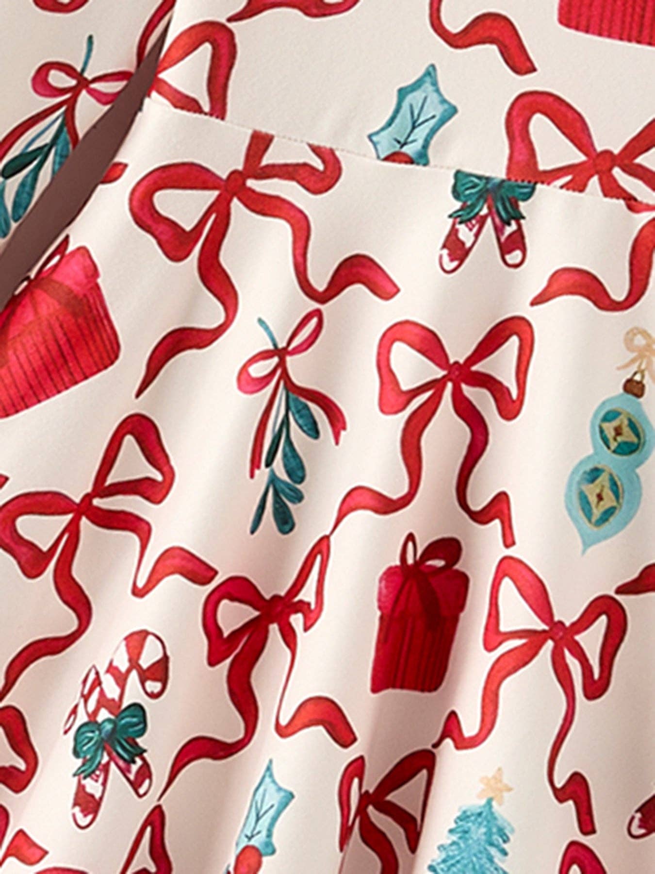 Christmas Candy Cane Gift Print Girls Dress
