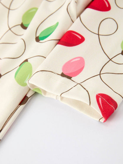 Christmas Light Bulb Print Baby Girls Jumpsuit: Cozy and Festive