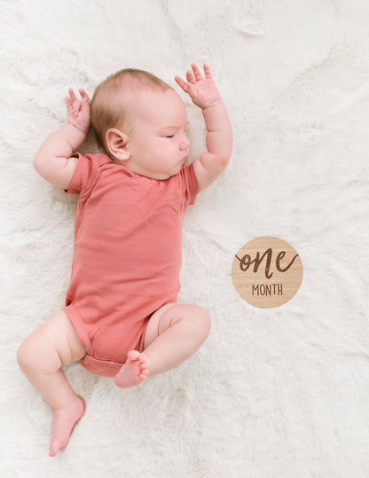 Baby Wooden Milestone Markers, Photo Prop, Neutral