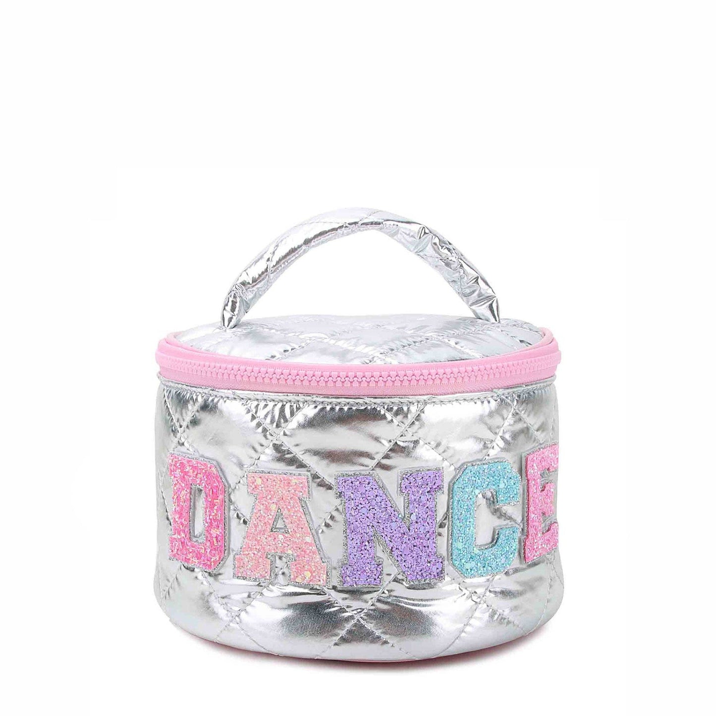 'DANCE' Metallic Round Quilted Glam Bag