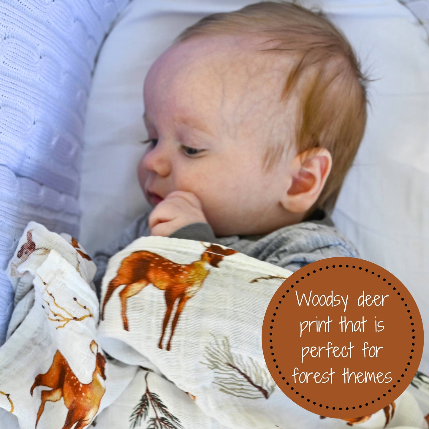 Oh Deer Baby Muslin Swaddle Blanket