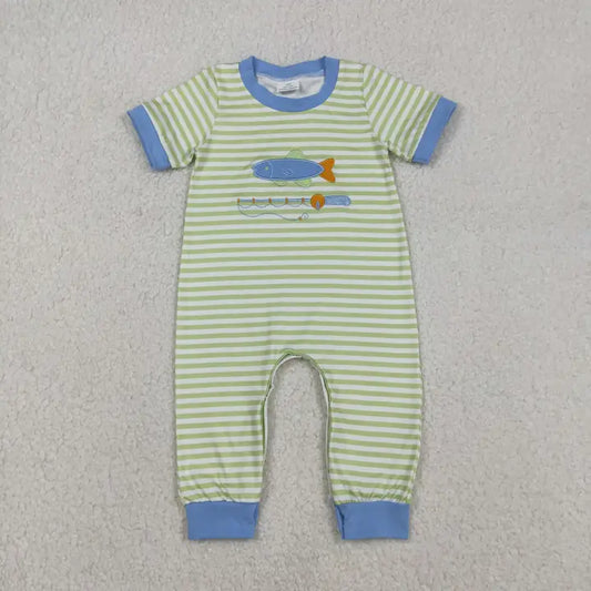 Appliqué fishing romper