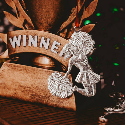 Handmade Athlete Christmas Ornament - Cheerleader Jumping