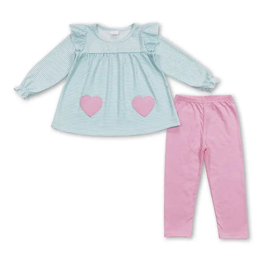 Light Pink Heart Girls Set