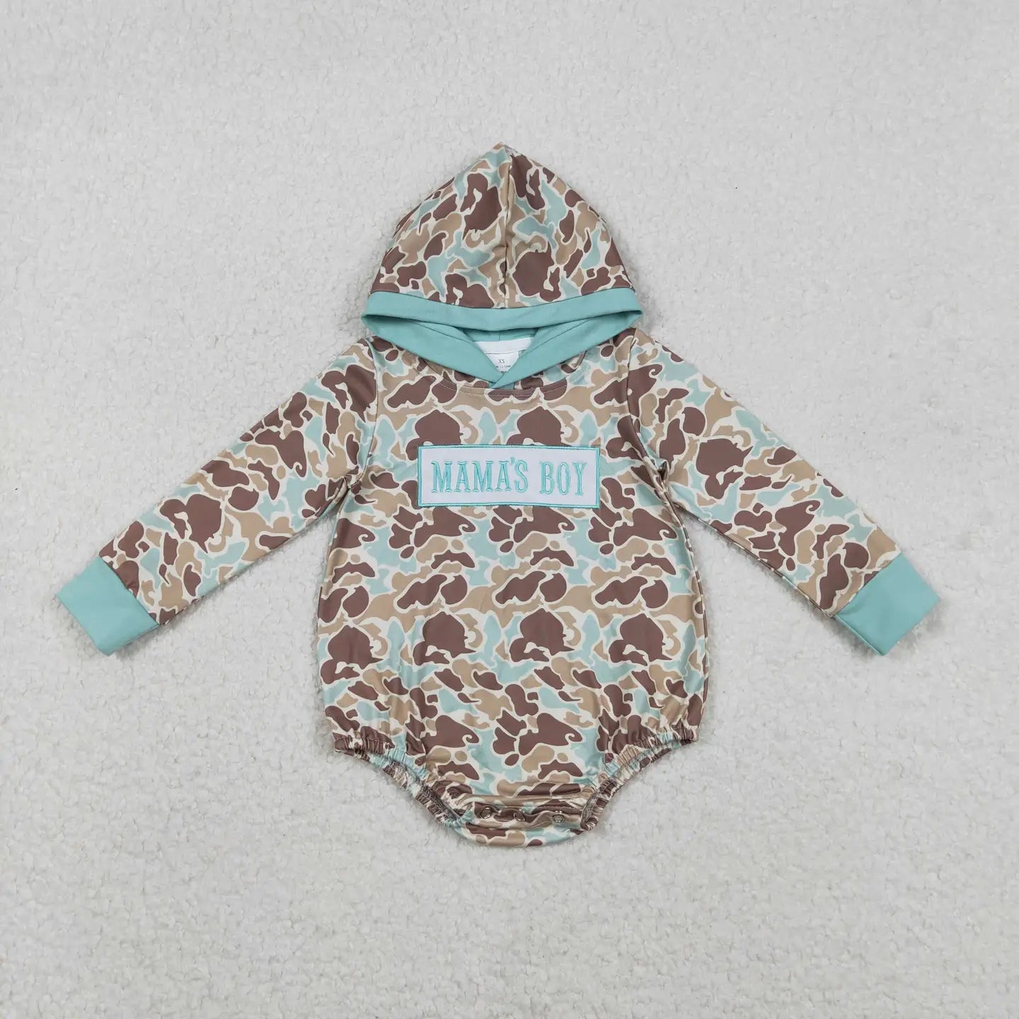 Aqua Camo Bubble Embroidered