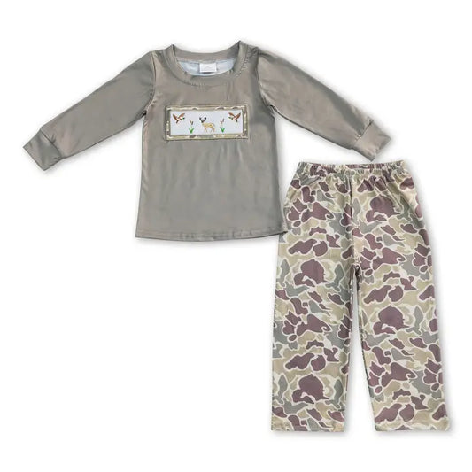 Boys Camo Set Embroidered