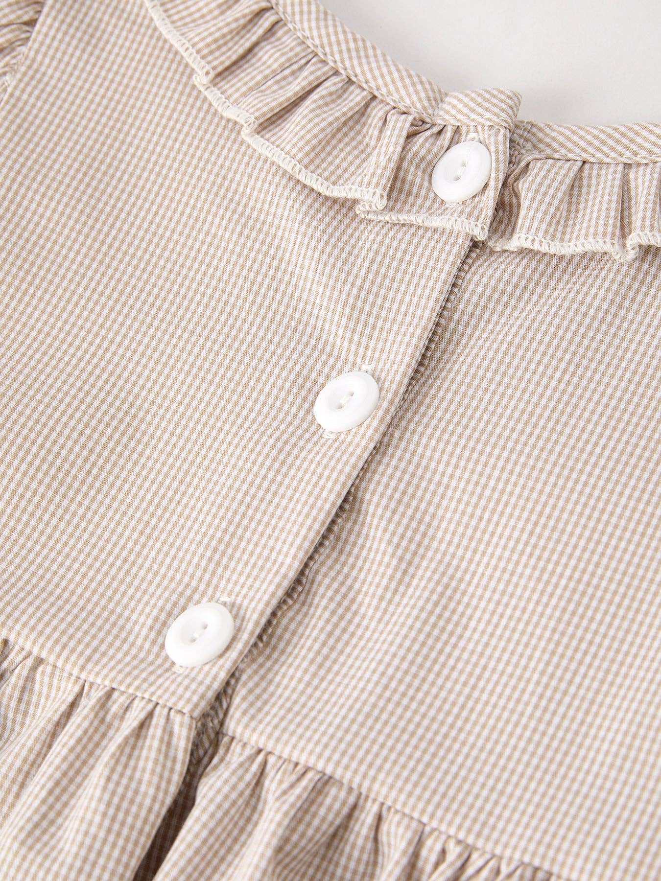 Fall Halloween & Thanksgiving Pumpkin Embroidery Smock Plaid Girls Dress