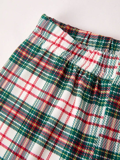 Christmas Plaid Smocking Embroidered Boys Set