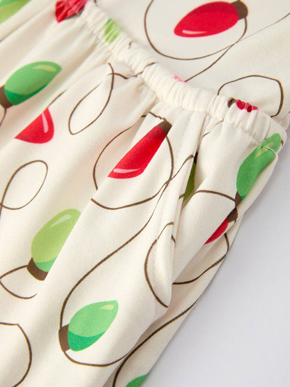 Christmas Light Bulb Print Baby Girls Jumpsuit: Cozy and Festive