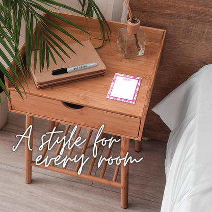 Dry Erase Glass Sign, Bows, Gifts for Girls, Bows, Desk Note