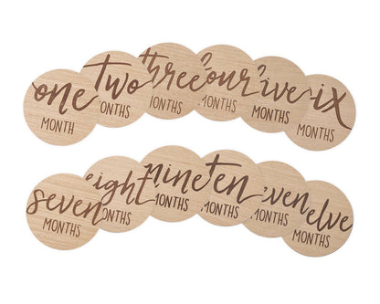 Baby Wooden Milestone Markers, Photo Prop, Neutral