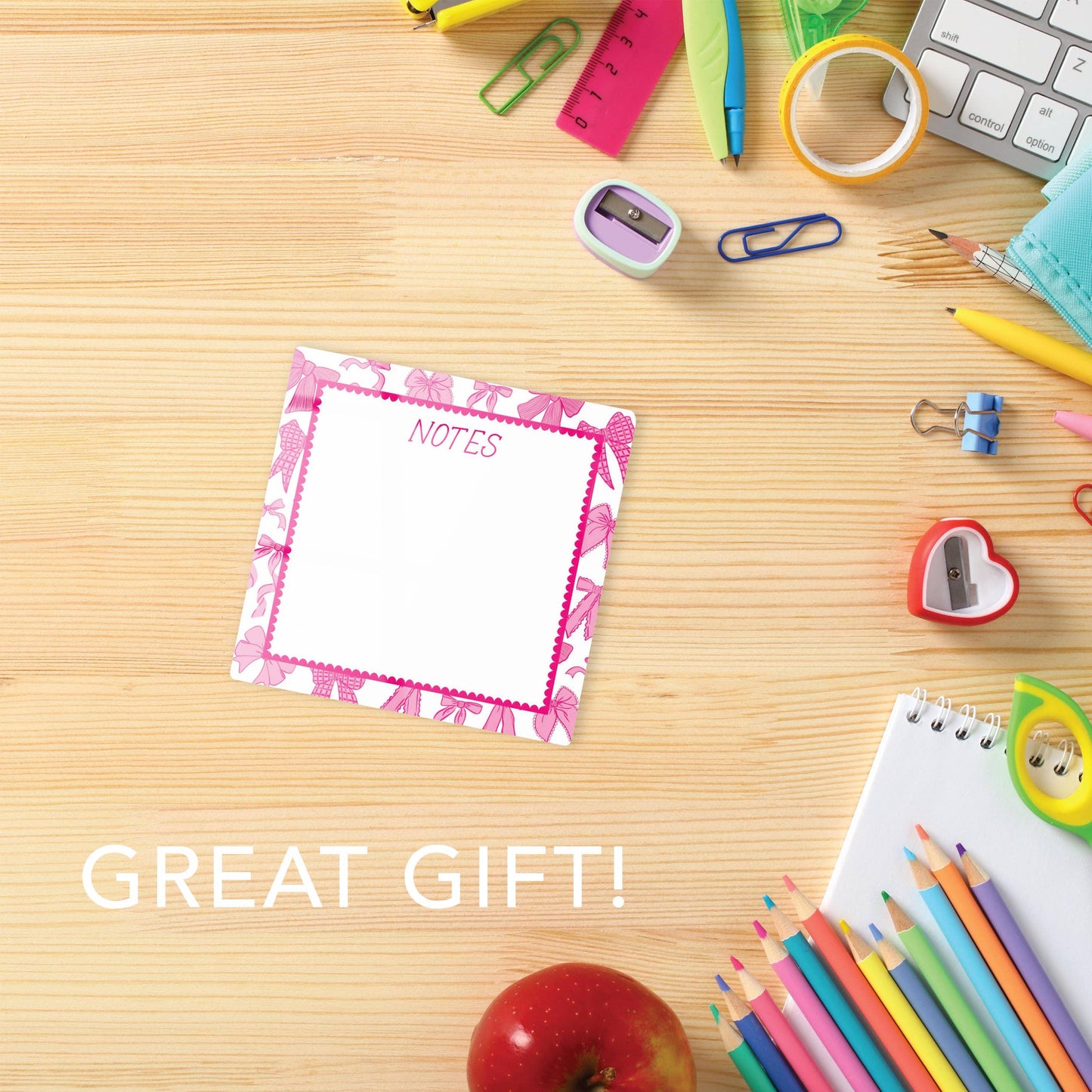 Dry Erase Glass Sign, Bows, Gifts for Girls, Bows, Desk Note