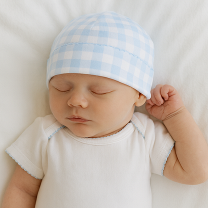 Baby Checks Hat - Blue