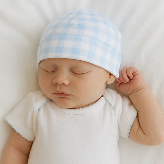 Baby Checks Hat - Blue